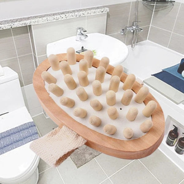 Body Massage Bath Brush Wooden Massage Round Head Bath Bathroom Accessories