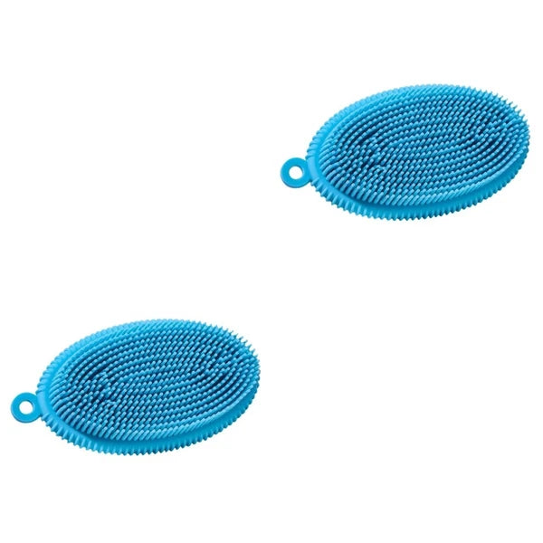 2 Pcs Bath Brush Body Exfoliator Man Newborn Cleaning Silicone Scrubber
