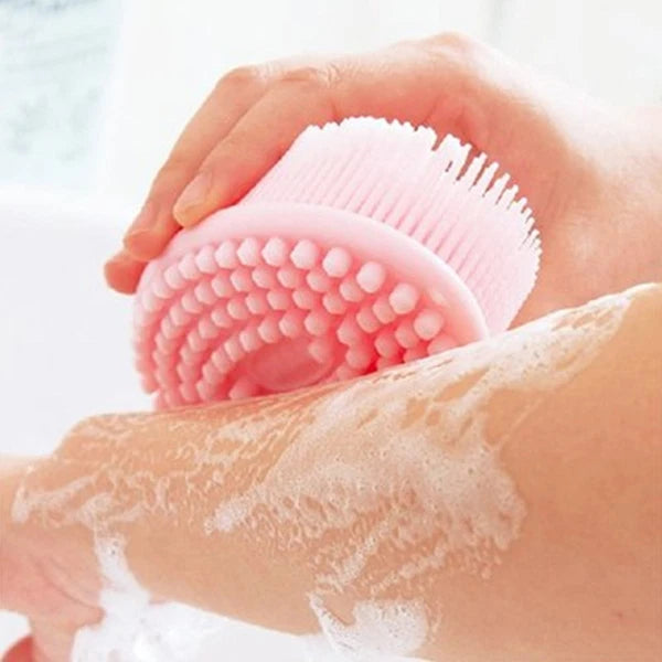 2 Pcs Massage Shampoo Brush Elder Silicone Bathing Shower Scrubber