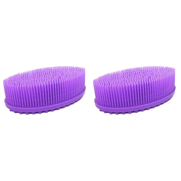 2 PCS Bath Brush Body Scrubber Silicone Exfoliator Baby Washing Bathing