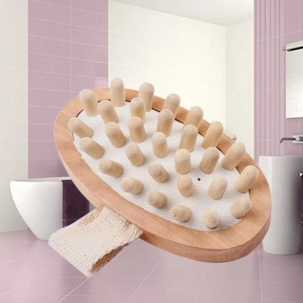 Body Massage Bath Brush Wooden Massage Round Head Bath Bathroom Accessories