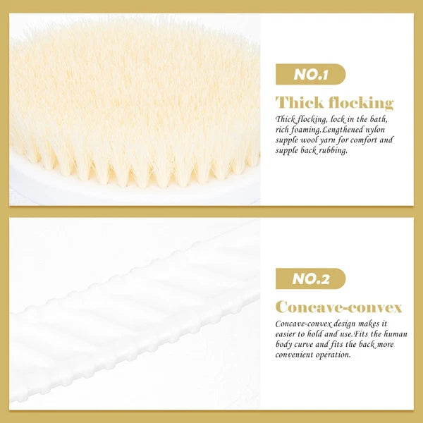 Double-head Shower Brush Bath Scrub Man Cleaning Long Handle Bathing