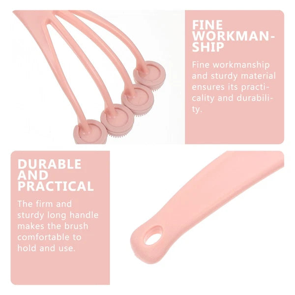 Exfoliating Bath Brush Back Scrubber Shower Tool Long Handle for