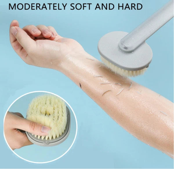 Long Handle Bath Massage Cleaning Brush with Soap Dispenser, Liquid Bath Brush