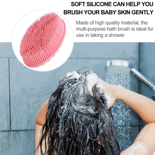 2Pcs Baby Shower Bath Brush Massage Shower Brushes for Home Travel