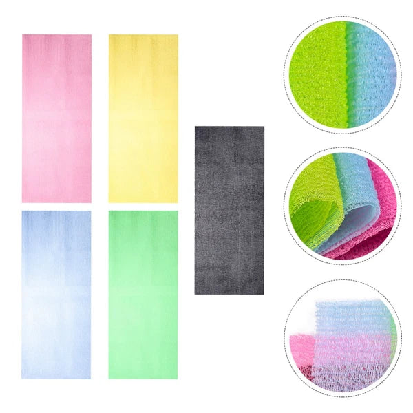 5Pcs Bathing Back Scrubber Body Washer Exfoliating Scrubber Brush Long Strap