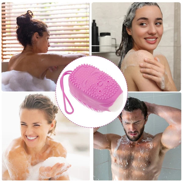 Automatically Soak Bath Scrub Silicone Bath Brush Without Soap Purple bath brush