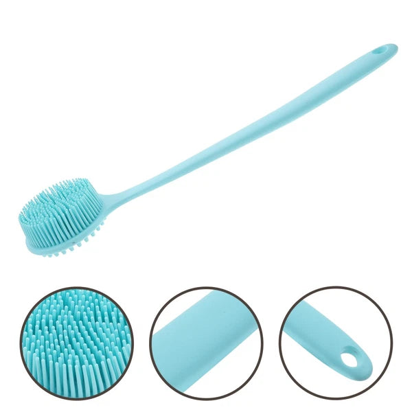 Long Handle Bath Brush Silicone Exfoliator Body Scrubber for Clesning