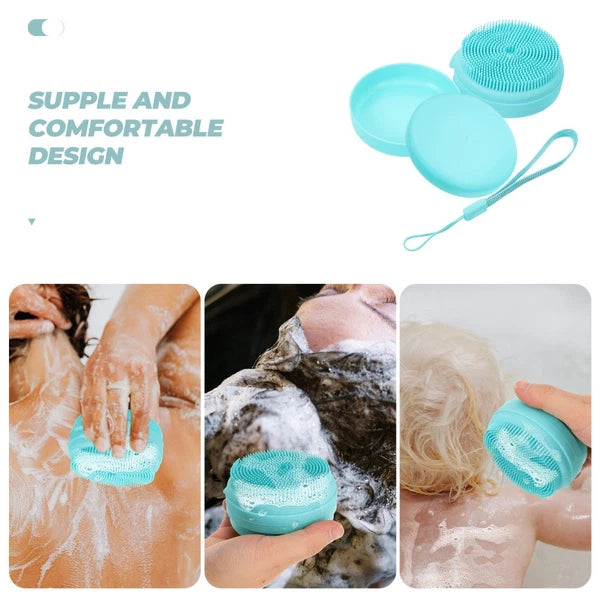 Bath Brush Bathing Silicone Body Scrubber Man Travel Reusable Shower Cleaning