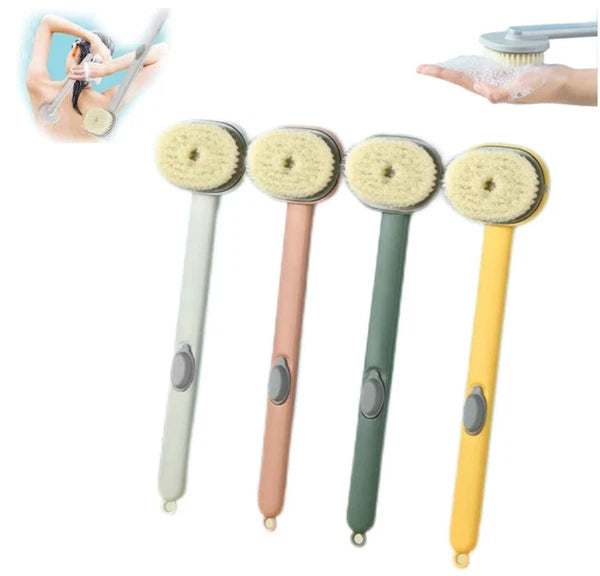 Long Handle Bath Massage Cleaning Brush with Soap Dispenser, Liquid Bath Brush