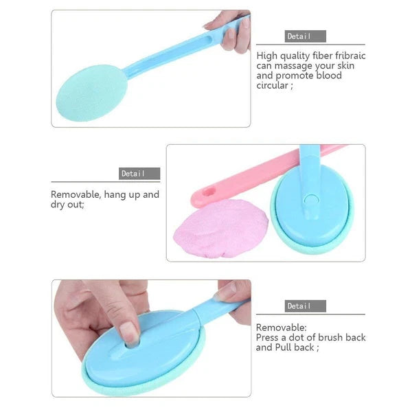Back Brush Long Handle Bath Body Easy Lotion Applicator Rubs Massager Extra