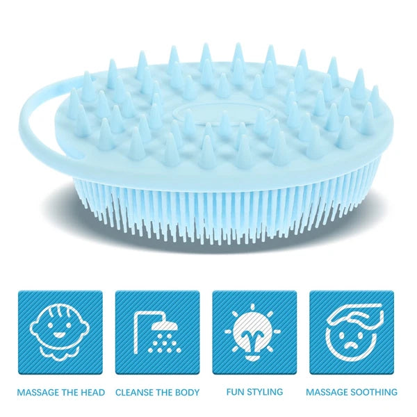 Bath Child Shower Scrubber Soft Double-sided Silicone Cleaning