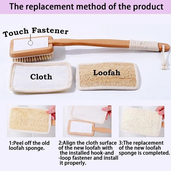 Shower Body Brush with Bristles and Loofah,Back Scrubber for Shower for Bath ...