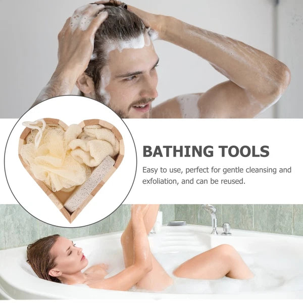 Heart-shaped Bath Brush Skin Scrubber Exfoliator Back for Shower