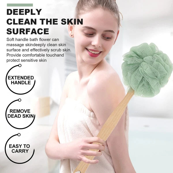 3 Pcs Bath Ball Towel Back Shower Scrubber Body Cleaning Brush Home Use