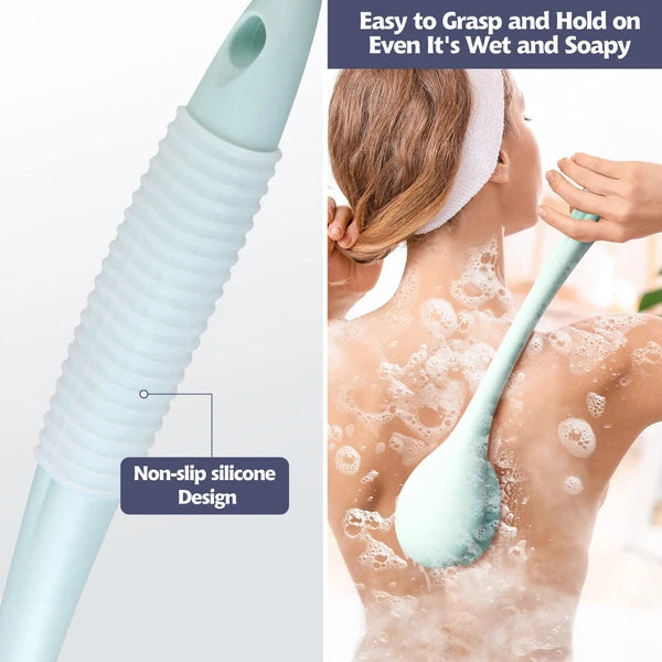 BEDELITE Back Scrubber for Shower - Long Handle Bath Brush (16.4 inches) with...