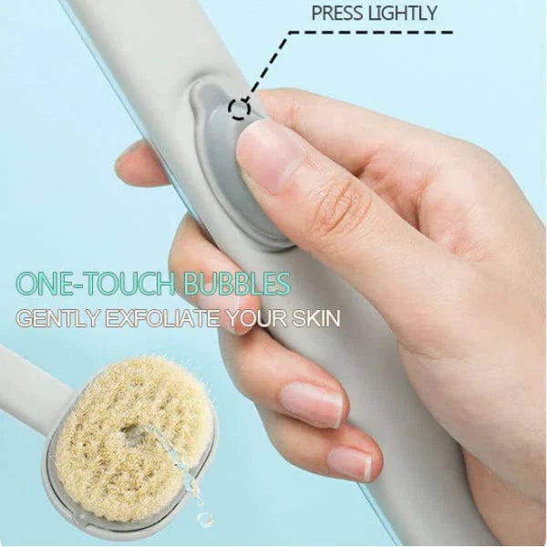 Long Handle Bath Massage Cleaning Brush with Soap Dispenser, Liquid Bath Brush