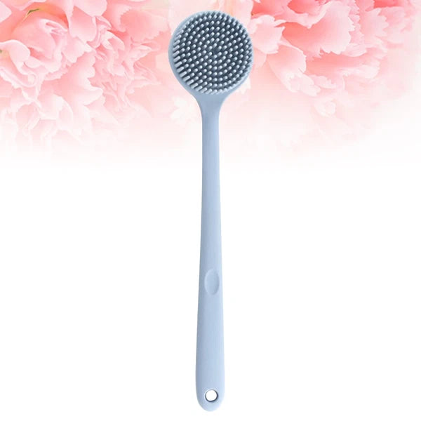 1pc Long Handle Shower Brush Silicone Body Brush Bath Brush Back Skin Scrubber