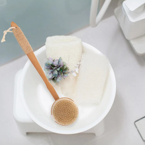 Removable Bath Brush Elder Women's Shower Scrubber Handle Cleaner for