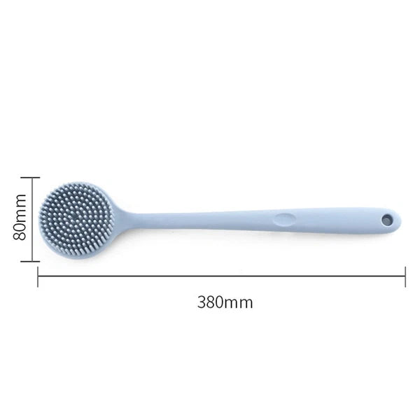 1pc Long Handle Shower Brush Silicone Body Brush Bath Brush Back Skin Scrubber