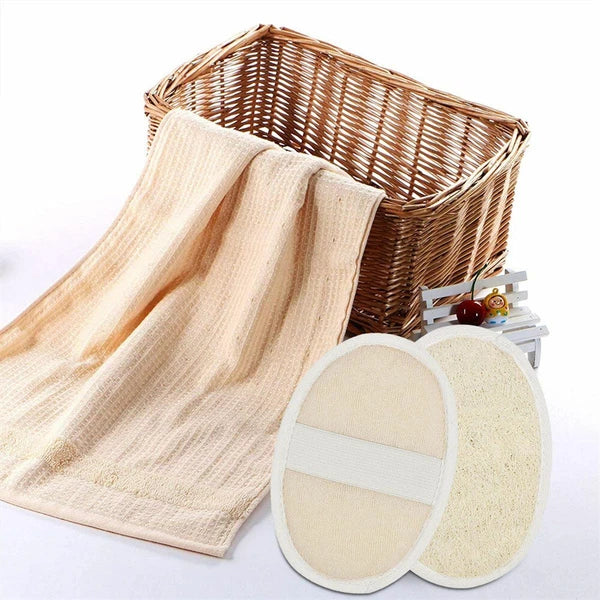 1/2/5X Biodegradable Shower Brushes Natural Loofah Exfoliating Sponge for Bath/