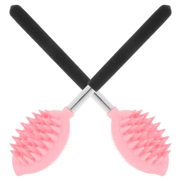 2 Pcs Bath Brush Child Body Bathing Tool Ergonomic Silicone Scrubber