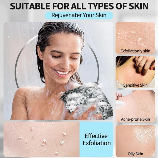 Exfoliating Washcloth Shower Towels, Premium Japanese Exfoliating Bo...