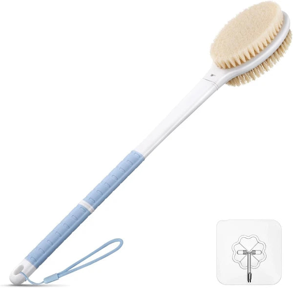 Body Shower Brush Back Scrubber: Anti Slip Long Handle Bath Brush with Stiff and