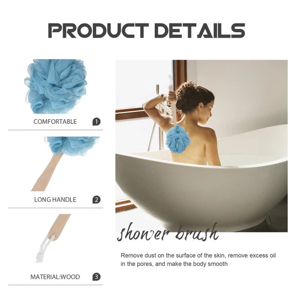 2 Pcs Body Scrubber Brush Exfoliating Shower Brushes Man Long Handle Bathing