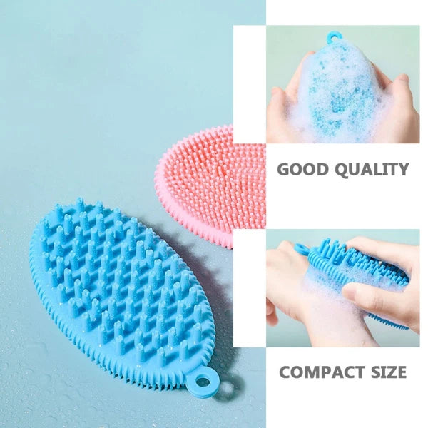 2 Pcs Bath Brush Body Exfoliator Man Newborn Cleaning Silicone Scrubber