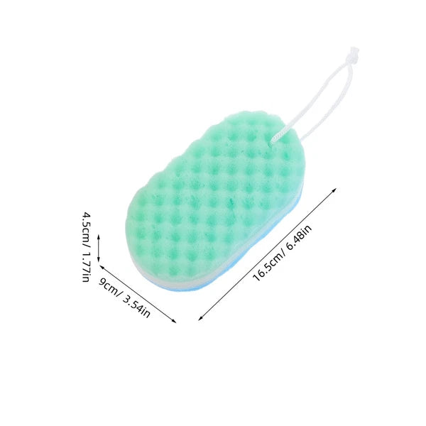 3 Pcs Bath Shower Double Sided Sponge Exfoliating Cleaning Body Scrubber