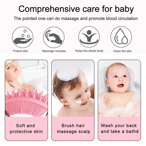 2Pcs Baby Shower Bath Brush Massage Shower Brushes for Home Travel
