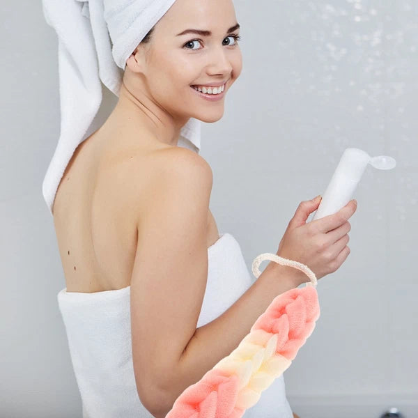 3 Pcs Back Scrubber Shower Scrunchie Bath Towel Man Loofah Exfoliating Body