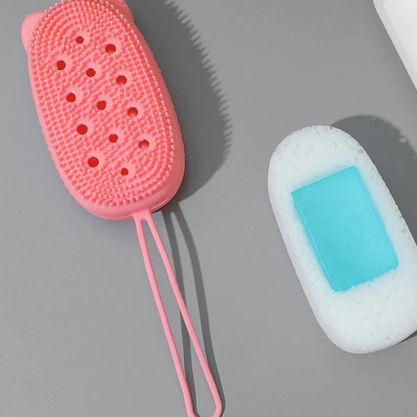 6 Pcs Bath Brush Exfoliating Body Bathing Scrubber Silicone Cleaning