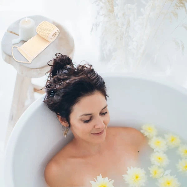 2 Pcs Body Exfoliator Bubble Bath Towel Back Washing Strap Scrubber Belt