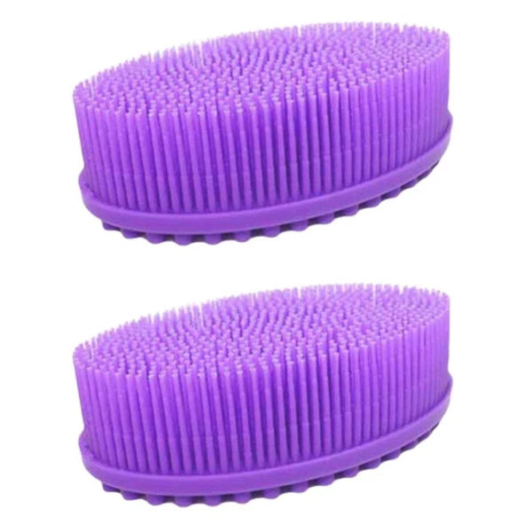 2 PCS Bath Brush Body Scrubber Silicone Exfoliator Baby Washing Bathing