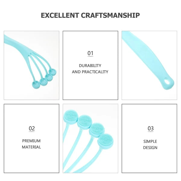 2 Pack Exfoliating Bath Brush Back Scrubber for Shower Miss Long Handle