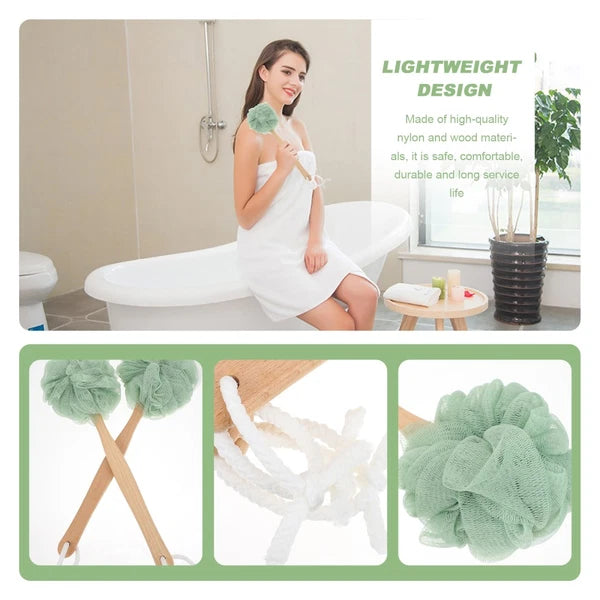 3 Pcs Bath Ball Towel Back Shower Scrubber Body Cleaning Brush Home Use