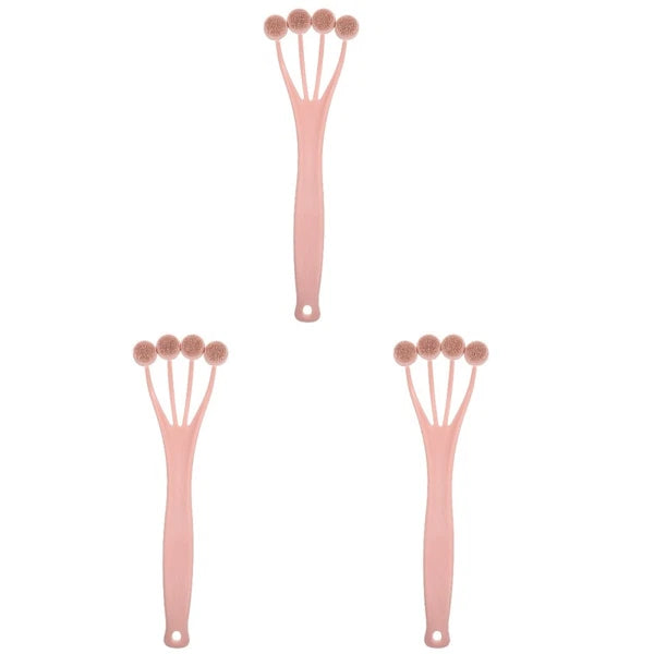3 Pack Exfoliating Bath Brush Body Shower Scrubber Long Handle for