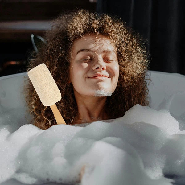 2 Pcs Loofah Shower Brush Body Cleaning Sponge Bath Back Scrubber
