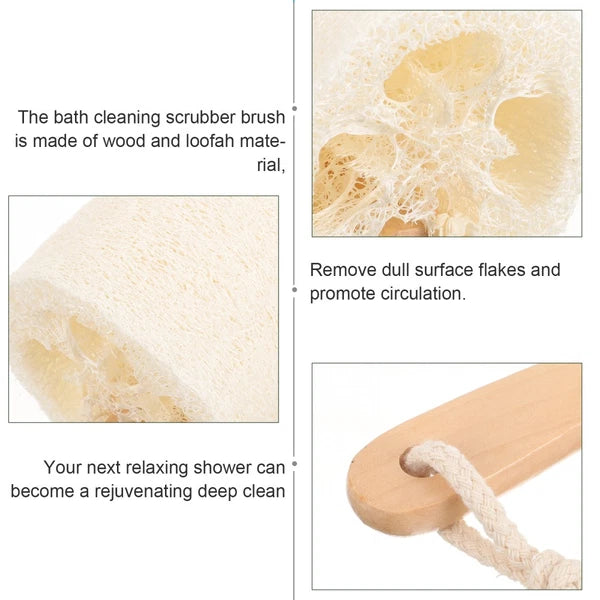 Loofah Shower Brush Scrub for Body Bath Spa Cleaning Exfoliating Stick