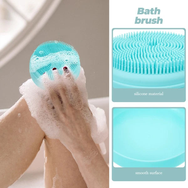Bath Brush Bathing Silicone Body Scrubber Man Travel Reusable Shower Cleaning