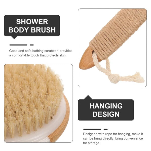 Removable Bath Brush Elder Women's Shower Scrubber Handle Cleaner for