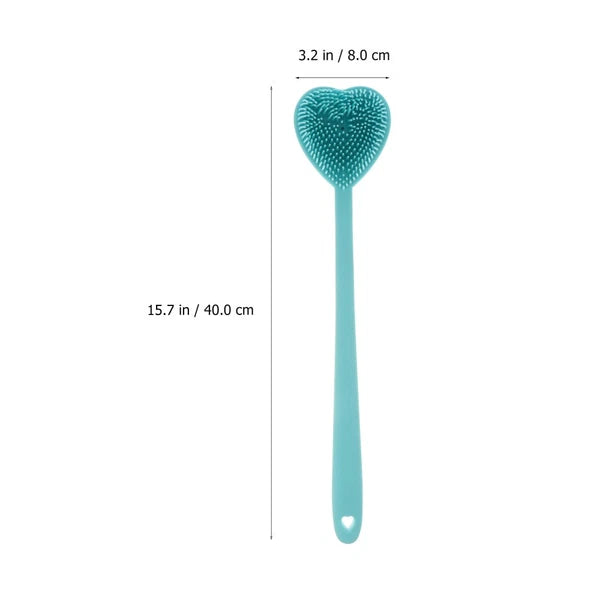 Heart-shaped Bath Brush Man Silicone Shower Scrubber Long Handle Bathing
