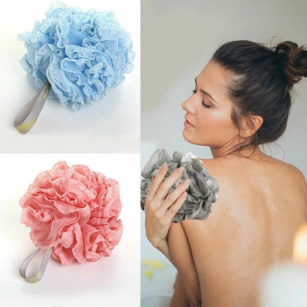 Loofah Ball Mesh Sponge Scrubber Scrunchie Shower Soft Bath Body Brush Buffer AU