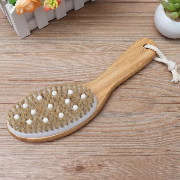 Soft Bead Massage Brush Long Handled Bath Scrubbing Shower Tool Scrubber