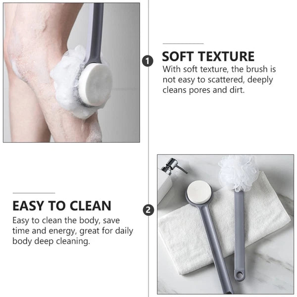 Long Handle Bath Brush Body Exfoliator Scrubber Handled Shower for