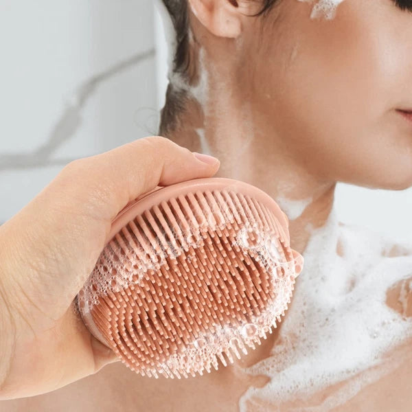 Bath Brush Exfoliating for Body Travel Soft Silicone Scrubber Shower