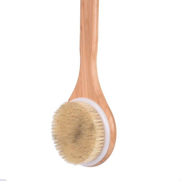 US 1 Natural Bristle Wooden Bath Shower Brush Spa Back Body Dry Skin Scrubber