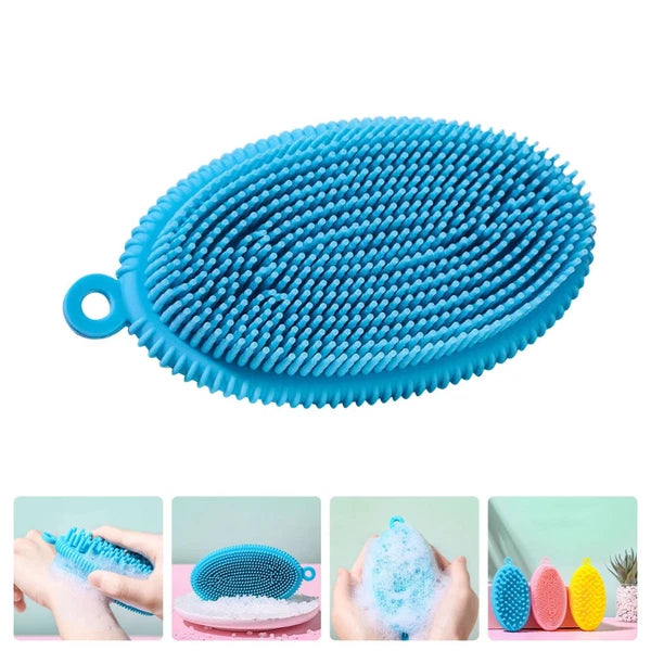 2 Pcs Bath Brush Body Exfoliator Man Newborn Cleaning Silicone Scrubber